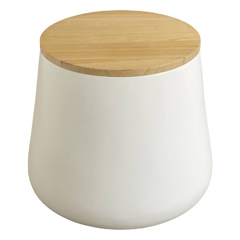 Orunel Modern Fiberstone Side Table with MDF Top and Painted Finish for Living Rooms, Patios, Balconies