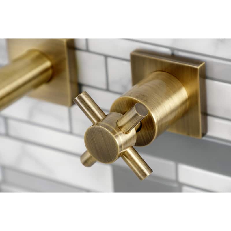 Concord 3-Hole Wall Mount Roman Tub Faucet in Polished Brass