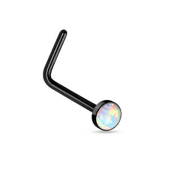 Ring Opal Set Flat Top 316l Surgical Steel Nose Stud Ozdoby Do