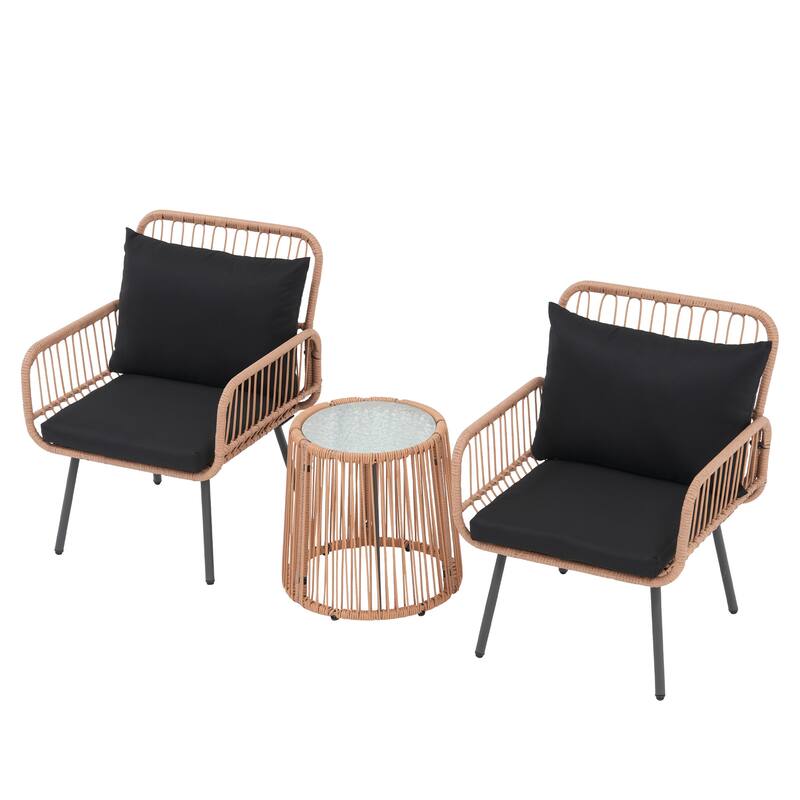Outdoor 3 Piece Metal Patio Furniture Set Set Sofa