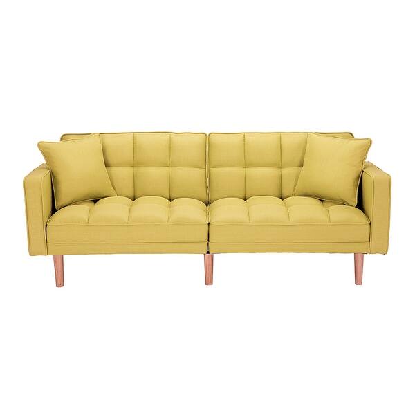 Moda Futon Sofa Bed Sleeper Yellow Linen Fabric Overstock 32662115 Cushions are often the most difficult part of diy sofa.