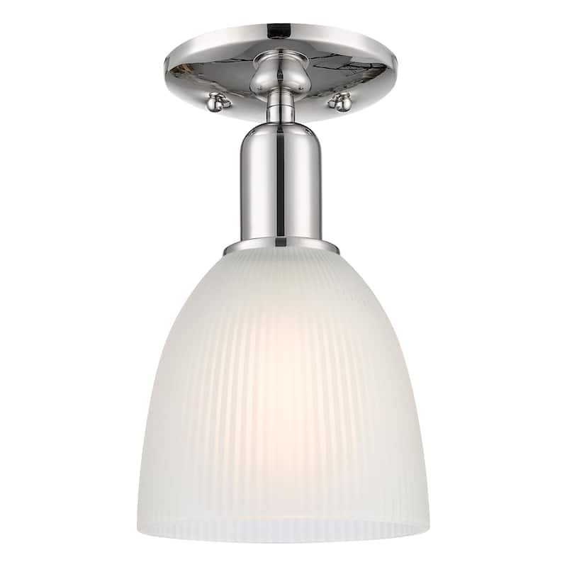 Innovations Lighting 716-1C-11-6 Castile Semi-Flush Castile 6" Wide - Polished Nickel / White