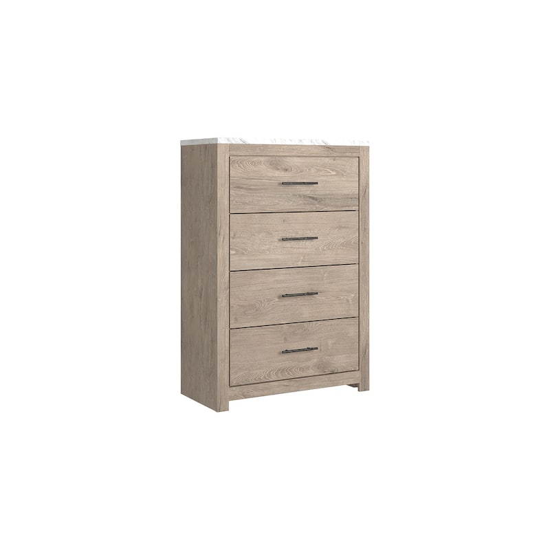 Cottenburg Light Gray/White Four Drawer Chest - Light Brown/White - 4-drawer