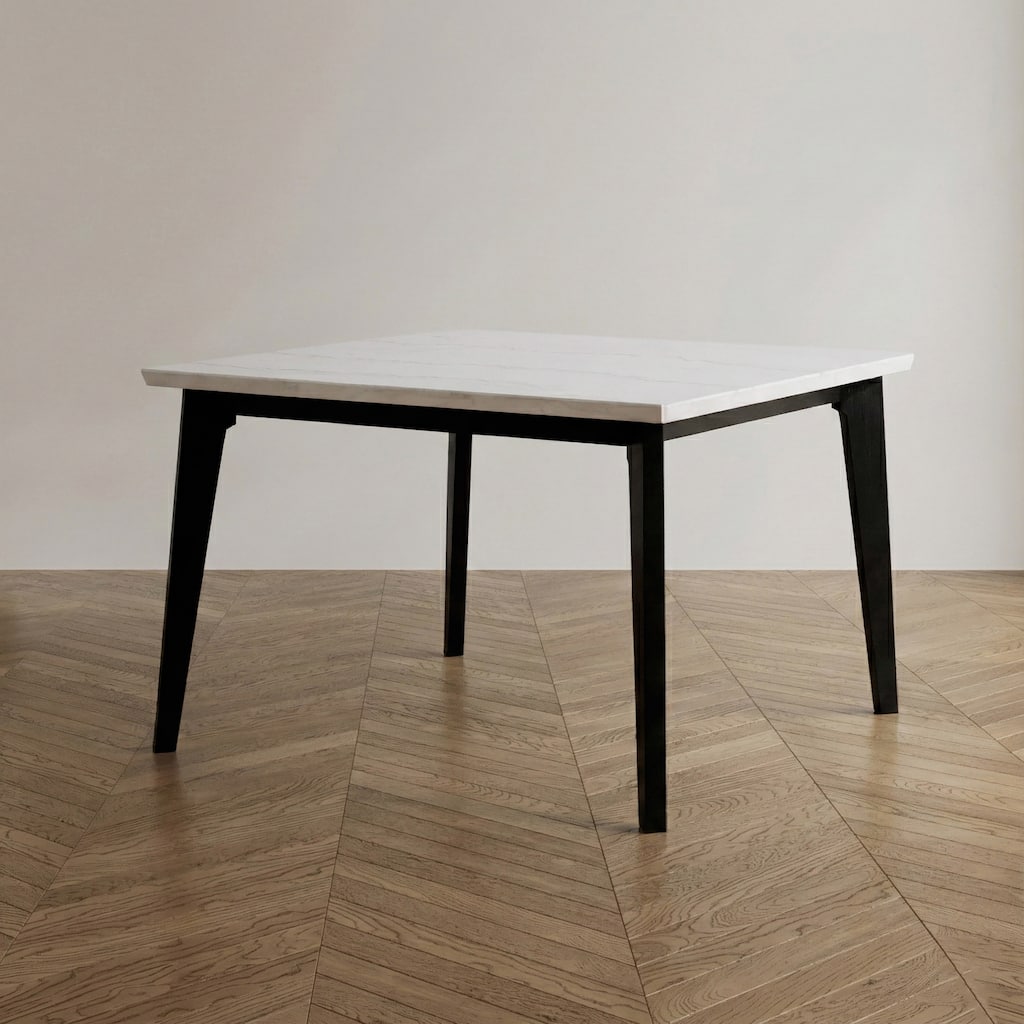 Furniture of America Fieny Modern Genuine White Marble Square 54-inch Dining Table