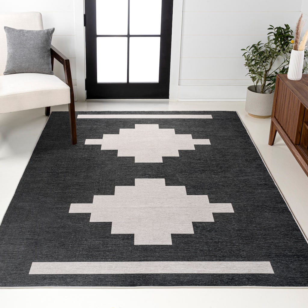 JONATHAN Y Luola Solid Low-Pile Machine Washable Area Rug
