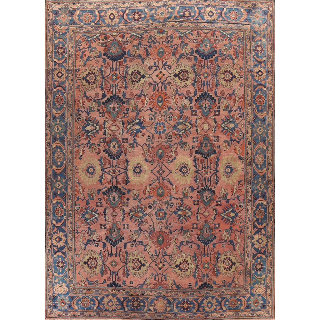 Pre-1900 Antique Sultanabad Ziegler Persian Wool Area Rug Hand-knotted - 10'2" x 12'2"