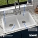 preview thumbnail 32 of 74, Karran 33" Top Mount Double Equal Bowl Quartz Kitchen Sink Kit - 33" x 22" x 9"