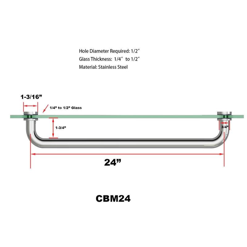 CEL 24" Tubular Singled-Sided Pull Handle/Towel Bar - Stainless Steel