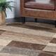 Miranda Haus Geometric Modern Patchwork Polypropylene Indoor Area Rug