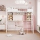 preview thumbnail 2 of 19, Twin Size Metal Loft Bed with Desk, Shelf, and Ladder for Kids' Rooms