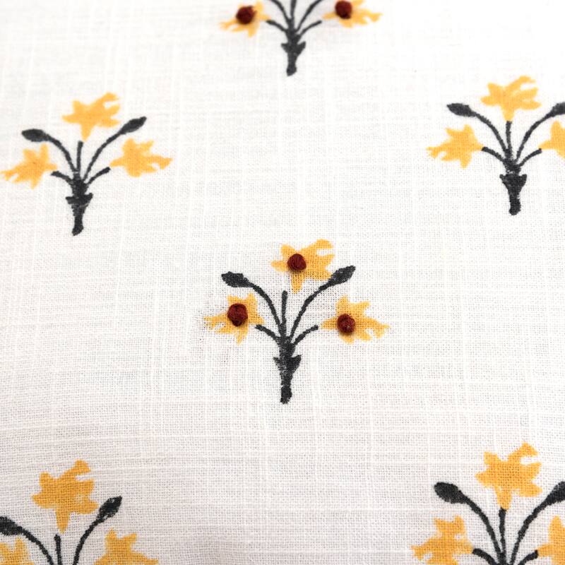 Rizzy Home Boho Floral Rust/Yellow Throw Pillow