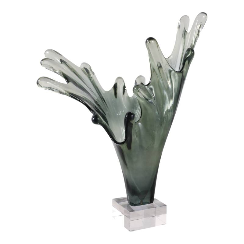 Glass Sculpture Artistic Agua Splash Elegant Decorations Living Room