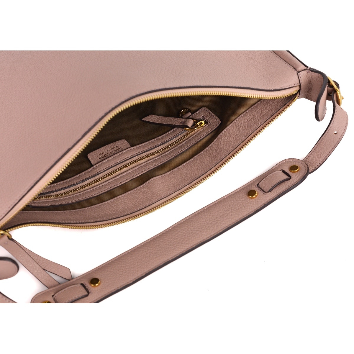 Roberto Cavalli Womens Black Grained Leather Tusk Shoulder Bag~RTL$1695
