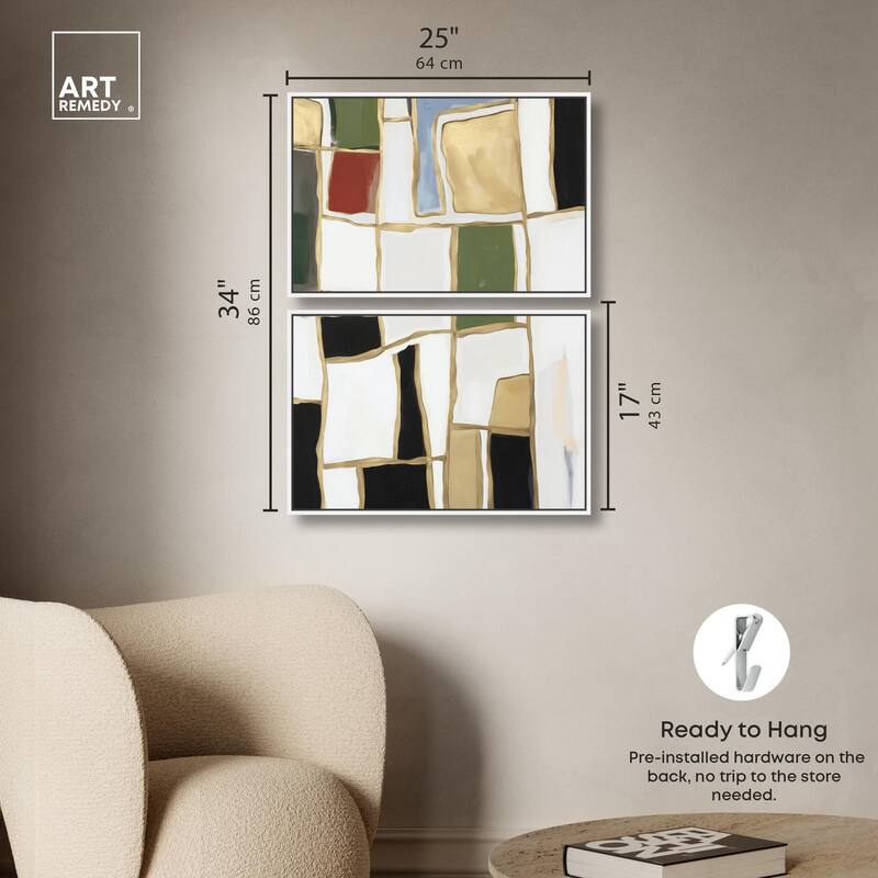 Kiss in Abstraction Canvas Set of 2 by Art Remedy