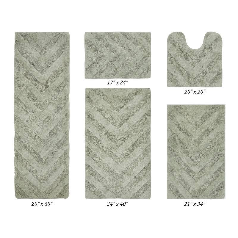 Better Trends Bathroom Rug Set 100% Cotton Tufted Water Absorbent Bath Rug for Shower, Sink Mats Machine Wash Hugo Collection