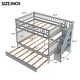 preview thumbnail 14 of 15, Pine Full over Full Bunk Bed with Trundle and Staircase-92.9''L*57.9''W
