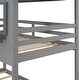 preview thumbnail 21 of 21, Kids House Twin Over Twin Bunk Beds with Roof Windows and Guardrails