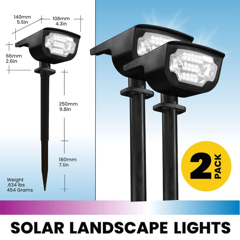 Bell + Howell Bionic Color Burst Solar Powered Waterproof Pathway Lights- 4 Pack - Black