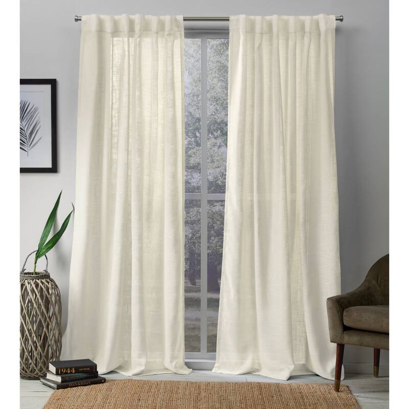 ATI Home Bella Sheer Hidden Tab Top Curtain Panel Pair - 54x84 - Ivory
