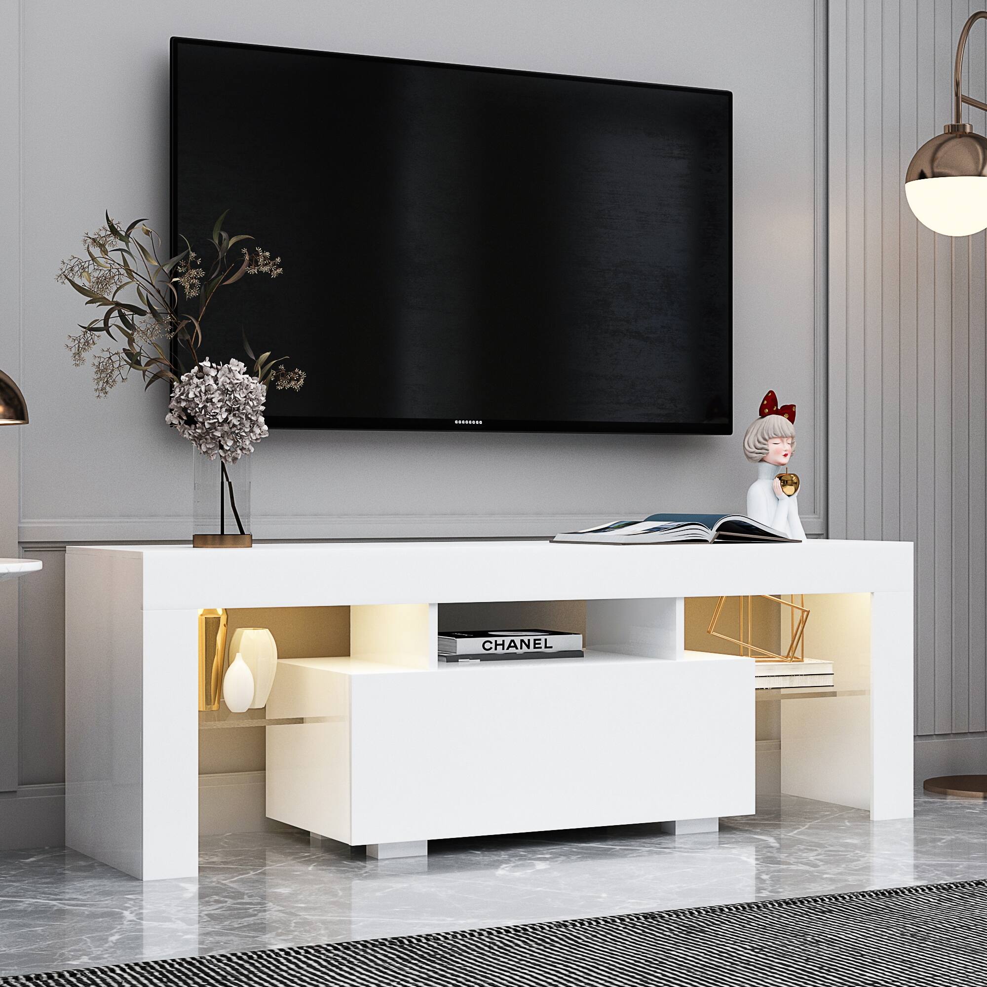 55 inch Modern LED TV Console Table TV Stand, Media Entertainment