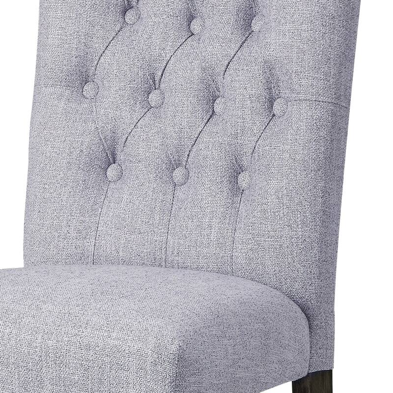 Grey and Grey Oak Side Chair with Button Tufted (Set of 2)