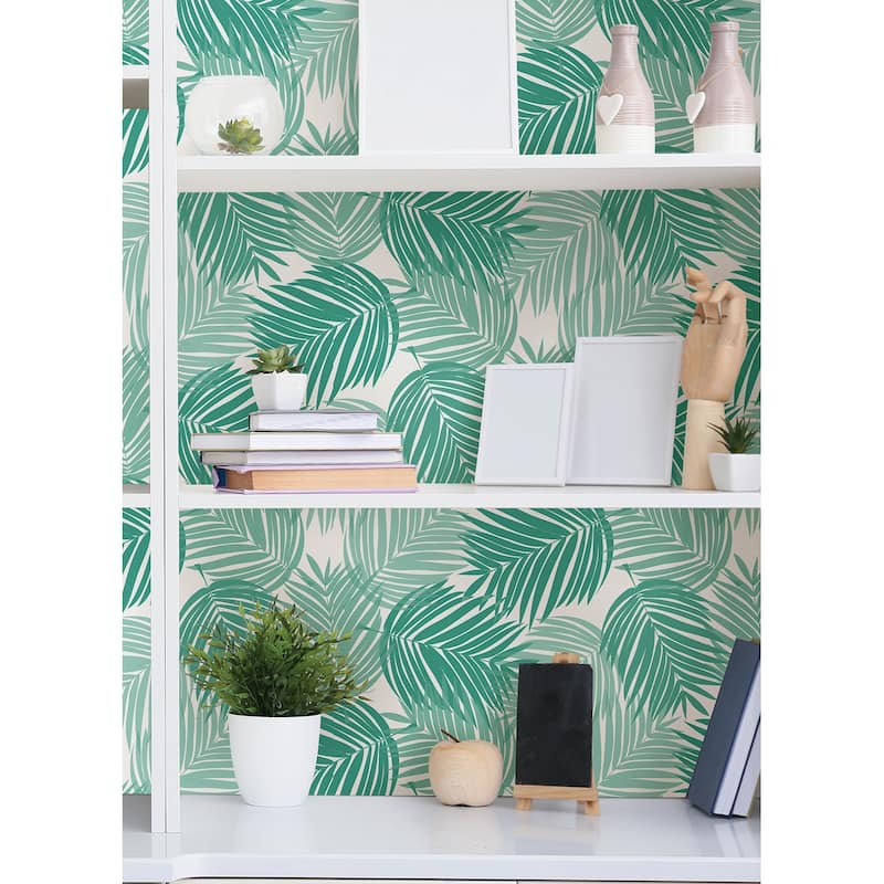 Packed Party Stay Palm Leaf Peel and Stick Wallpaper