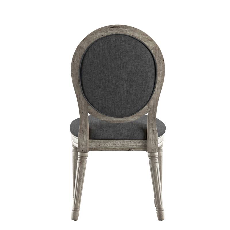 Deana Round Linen and Wood Dining Chairs (Set of 2) by iNSPIRE Q Artisan