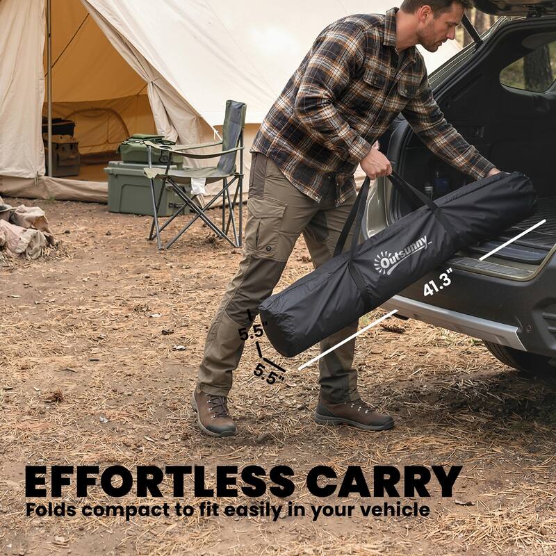 Outsunny Hunting Blind with One-Way View Mesh, 3-Panel Blind See Through with Wind Screen, 3 Storage Pockets