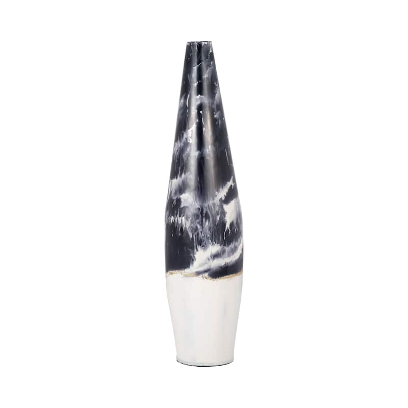 Sagebrook Home Metal, Neptune Floor Vase, Ivory/navy - Elegant Decor for Every Home