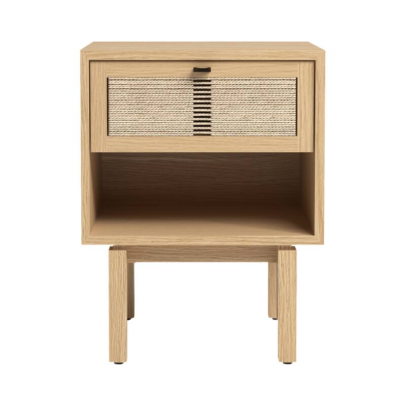 Studio London Oak End Wooden Table Night Stand with Storage Drawer