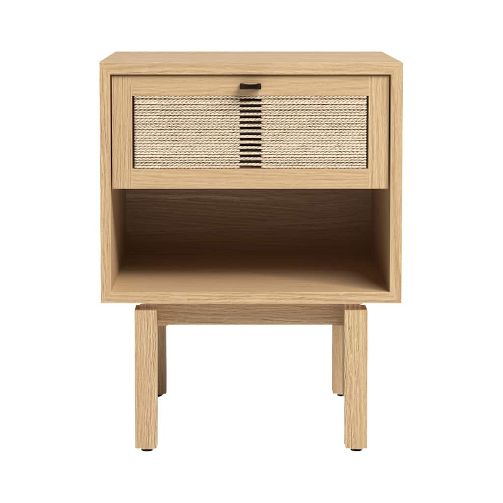 Studio London Oak End Wooden Table Night Stand with Storage Drawer