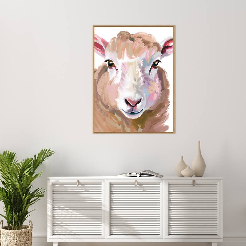 Schaf Sheep by Ohkimiko Framed Canvas Wall Art