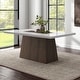 preview thumbnail 3 of 9, Furniture of America Evangeline Modern Dark Walnut Genuine Marble Top 70-inch Dining Table