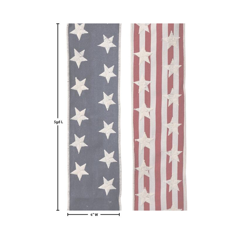 4"X5Y Americana Star Ribbon