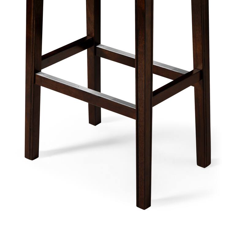 New Ridge Home Goods Julian Counter-Height Bar Stool with Gray Faux Leather Seat