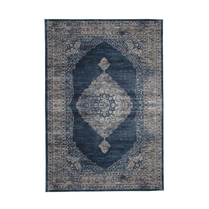 Samuel Navy Blue/Silver Area Rug - 9' x 12'