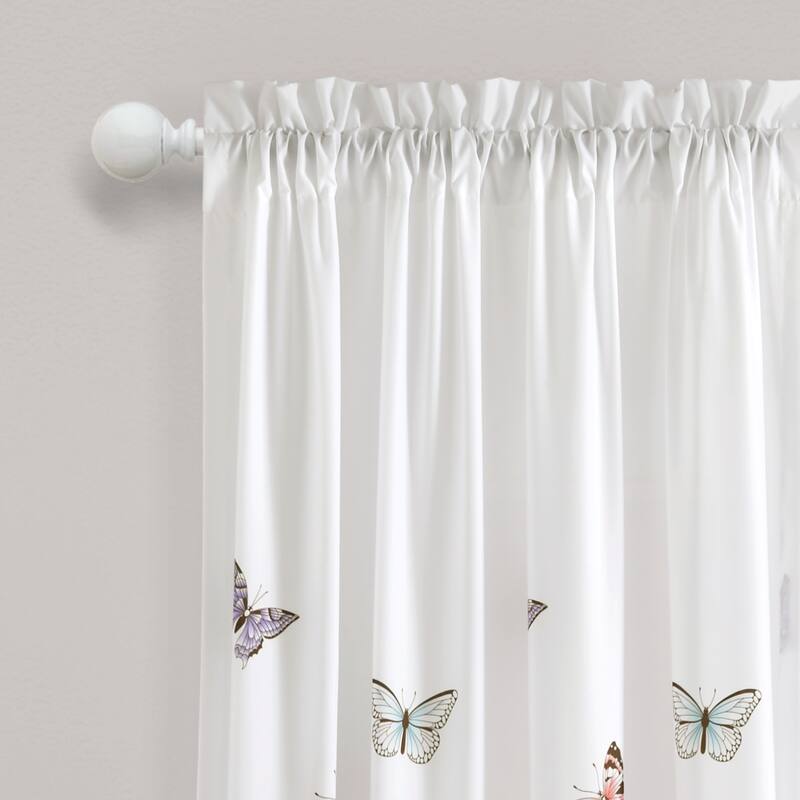 Lush Decor Flutter Butterfly Window Curtain Panel Pair