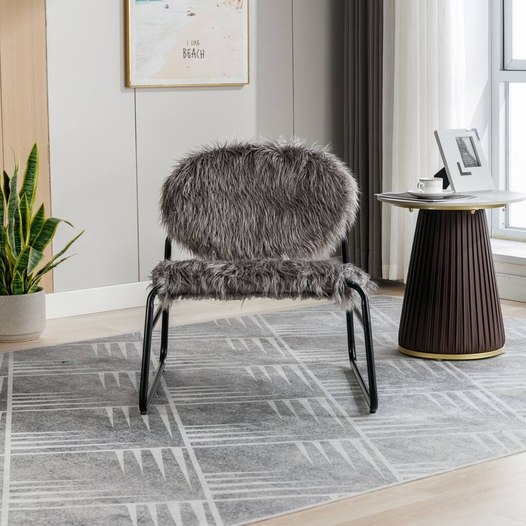 Modern Industrial Slant Armchair Accent Chair