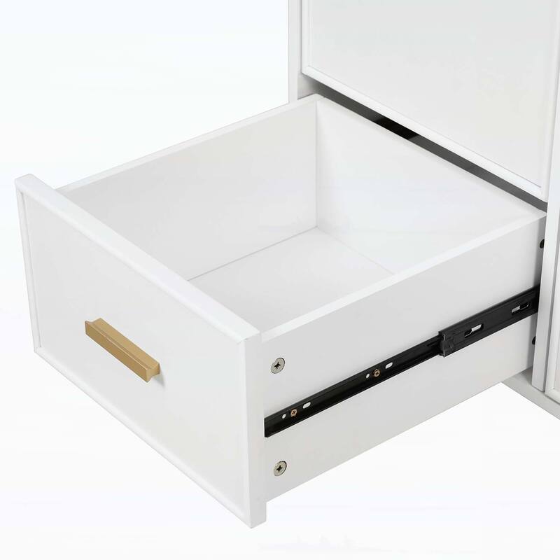 Freestanding Vanity Set with Door Shelf,Deep Drawer,2-Tier Pull-Out Basket