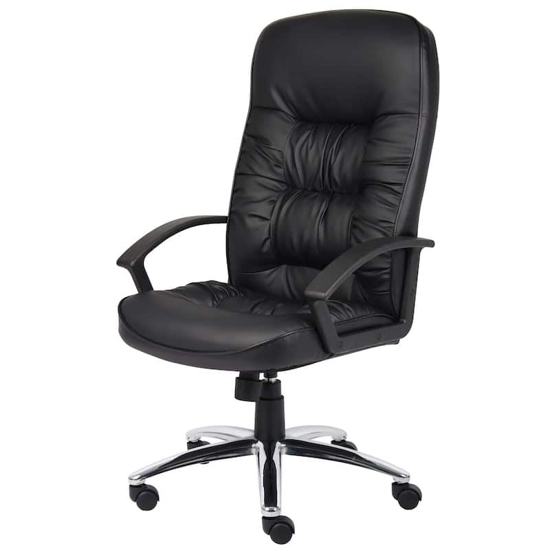 Boss High Back LeatherPlus Bonded Leather Task Chair