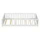 preview thumbnail 55 of 66, Twin Size Floor Bed Frame for Kids Bed with Fence Guardrails Endbed Storage Splint Platform Bed - Available with or without Door
