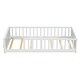 preview thumbnail 10 of 33, Twin Size Floor Bed Frame w/ Built-in Book Storage Rack, Safety Fence & Wood Slat, Toddler Floor Bed Frame-No Box Spring Needed