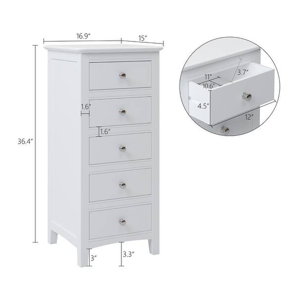 White 5Drawer Wood Lingerie Chests Bed Bath & Beyond 35236041