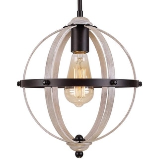 Globe kitchen light fixture wood chandelier black farmhouse - Overstock -  34477875