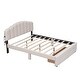 preview thumbnail 5 of 9, Queen Size Upholstered Platform Bed with Storage Drawer, LED Lights, and USB Ports