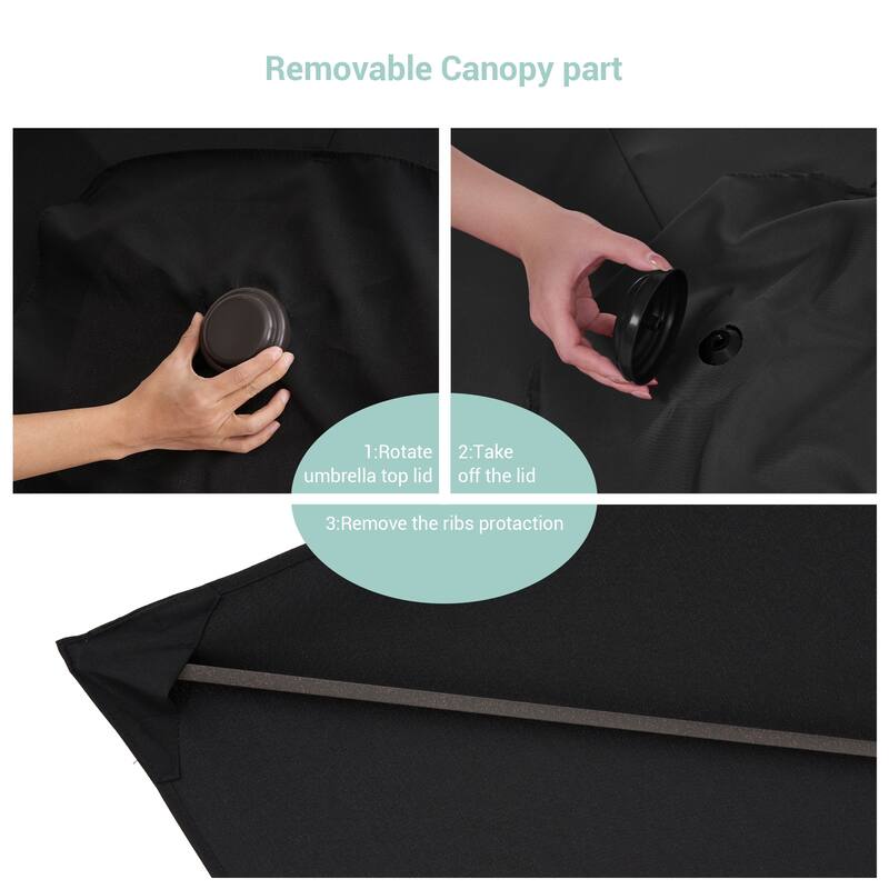 AOOLIMICS 10×6.5FT Rectangular Patio Umbrella with UV Protection, Easy Tilt, and Wind-Resistant Features