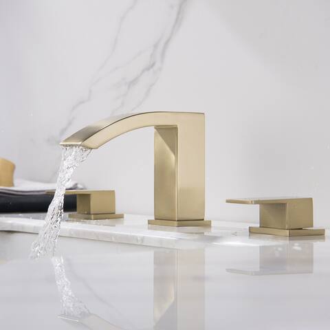 Widespread Bathroom Sink Faucet Dual Handle 3-Hole Basin Mixer Taps