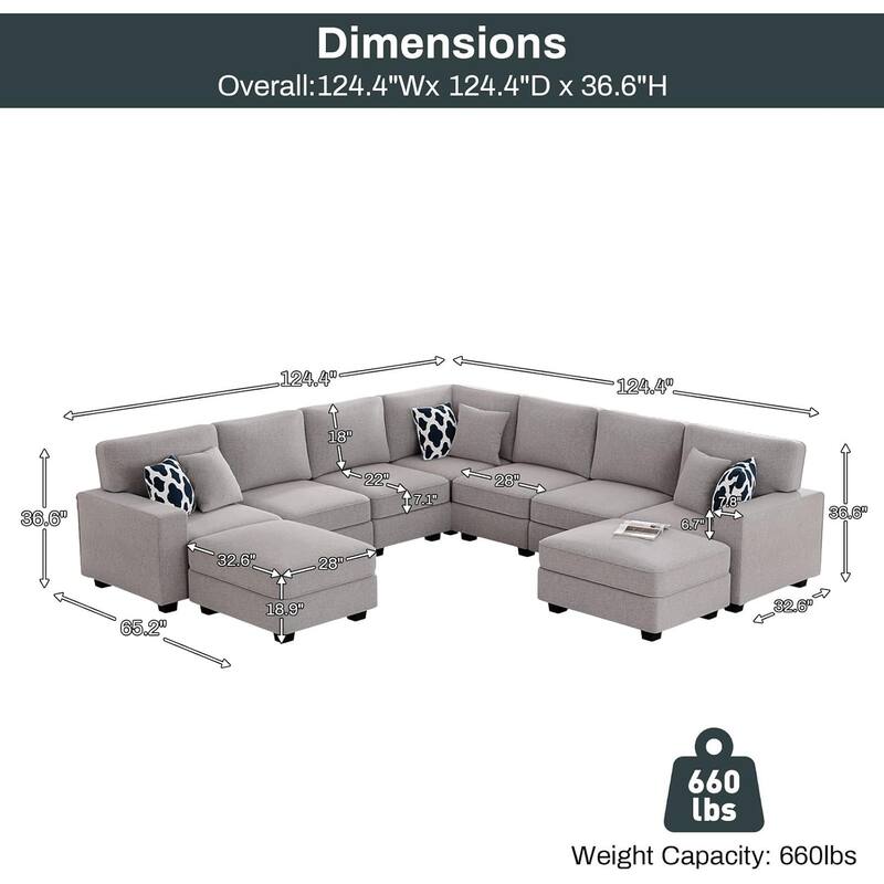 9 Piece Modular Flexible Combination Sectional