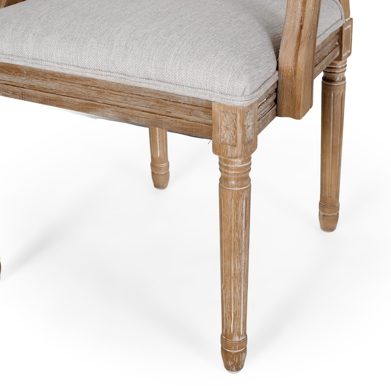 Mores Wood and Cane Upholstered 5 Piece Circular Dining Set by Christopher Knight Home