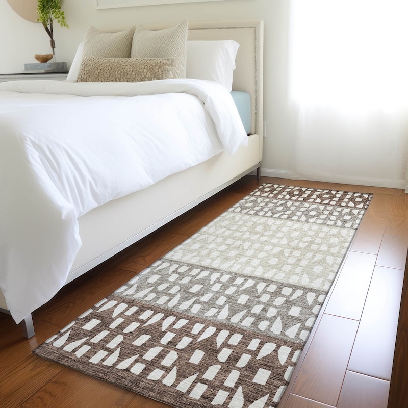 Premium Washable Super Soft Ombre Imprints Mayfield Rug - Chocolate - 2'3" x 7'6"